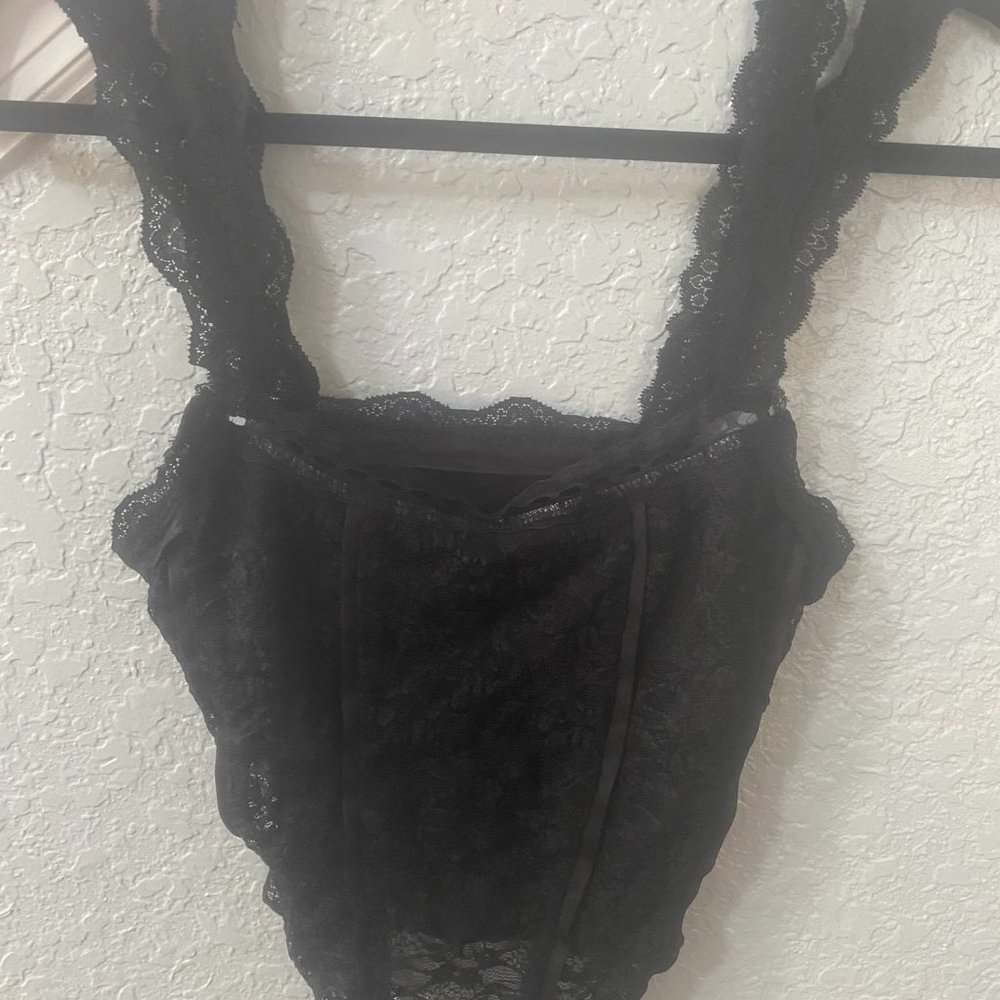 Lace Overlay Tank Top Half Cami Small